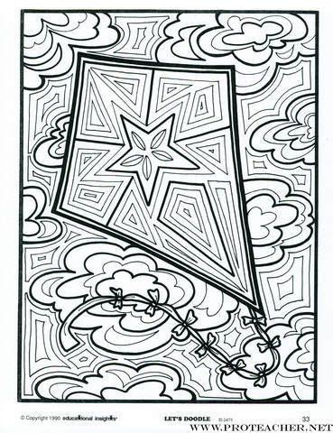 kite coloring pages coloring books doodle coloring