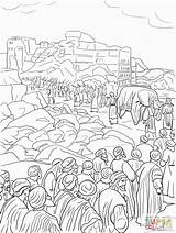 Jericho Joshua Josua Josue Ausmalbilder Battle Israelites Desenhos Jerico Colorir Leaving Eroberung Muros Jericó sketch template