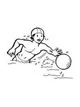Coloring Ball Catching Swimmer Little Pages Water Sports sketch template