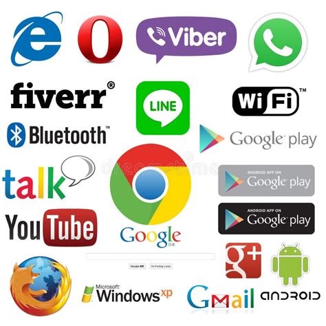 android computer  web application logos editorial photography image  internet bluetooth