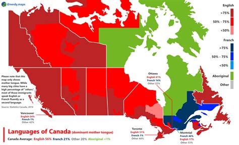 Languages Of Canada R Mapporn
