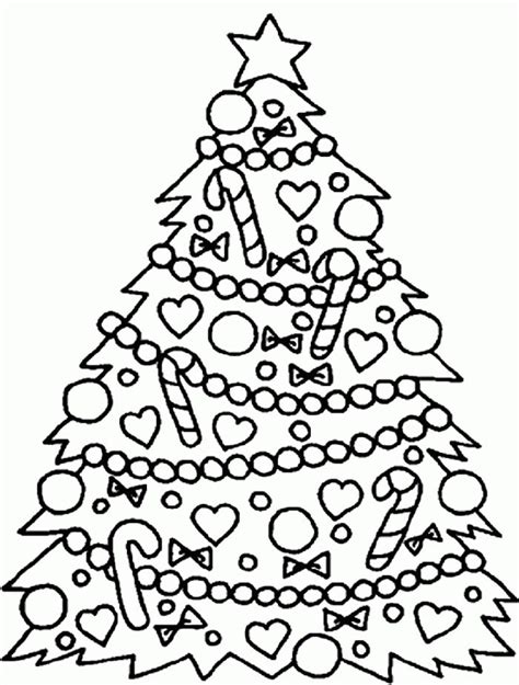 tree coloring pages christmas tree  decoration beautiful merry