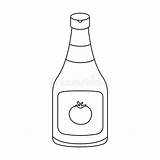 Ketchup Illustrazione Ingredienti Icona Scelgono Azione Bottiglia sketch template
