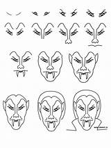 Vampire Step Drawing Halloween Draw Easy Face Drawings Simple Learn Characters Monster Scary Things Pages Make Body sketch template