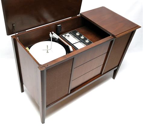 zenith mini stereo console vintage record player  record changer  vintedge