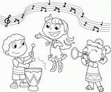 Coloring Kids Music Sheets Instruments Musical Library Clipart Singing sketch template