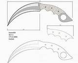 Knife Drawing Karambit Printable Template Size Patterns Knives Cuchillo Getdrawings Survival Bing sketch template
