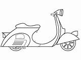 Vespa Motobike sketch template