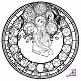 Coloring Pages Disney Stained Glass Pocahontas Mandala Adult Printable Princess Sheets Kids Deviantart Beast Beauty Color Window Colouring Coloringhome Cool sketch template
