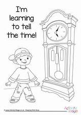 Time Colouring Pages Telling Teaching Learning Clocks Tell Activity sketch template