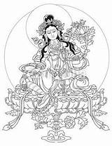 Outlines Tibetan Tara Thangka sketch template