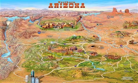 northern arizona attractions map arizona mappery