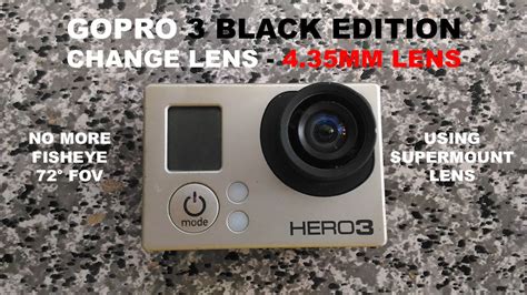 gopro hero  black edition change lens mm lens supermount youtube