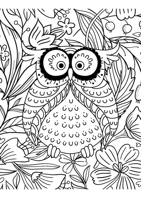 owl coloring sheets etsy
