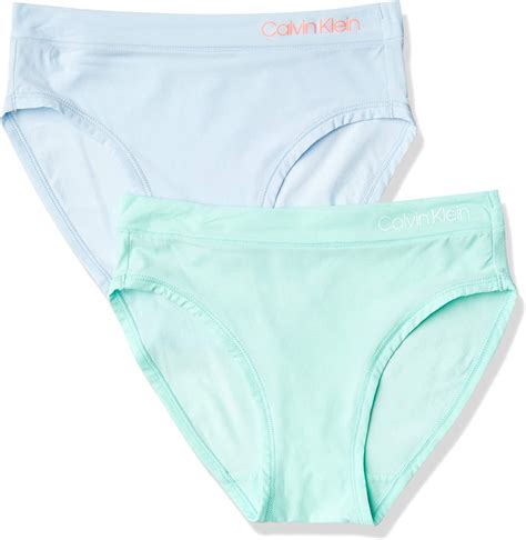 calvin klein girls underwear seamless bikini panties 2 pack blue teal
