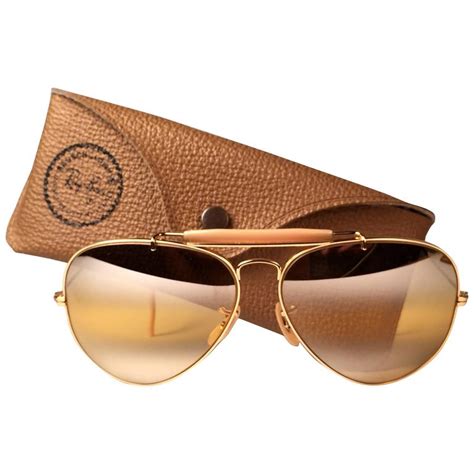 New Vintage Ray Ban Aviator Gold Ambermatic Double Mirror 1980 S Bandl