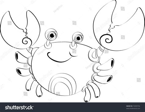 outline   happy crab stock vector illustration  shutterstock
