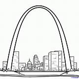 Arch Gateway Draw Drawing Louis St Easy Step Clipart City Saint Drawings Skyline Cliparts Dragoart Stl Sketch Kids Famous Cityscape sketch template