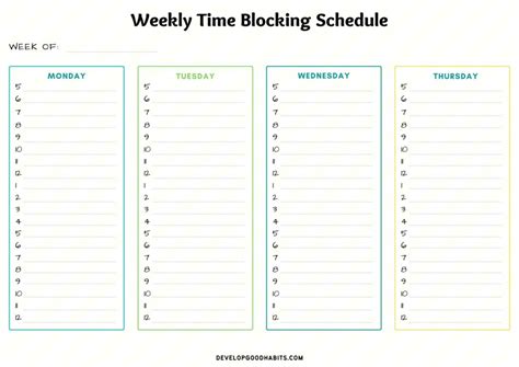 printable time blocking templates updated   freejoint