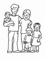 Coloring Family Happy Popular sketch template