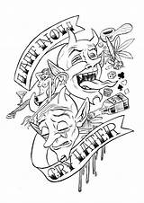 Coloring Pages Tattoos Tattoo Simple Popular sketch template