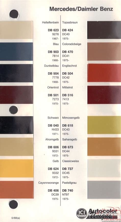 mercedes interior color code chart