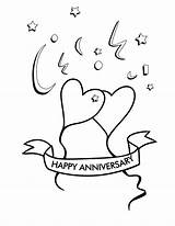 Anniversary Happy Coloring Pages Wedding Colouring 50th Card Kids Drawing Color Cards Mom Dad Sketch Print Popular Parties Birthday Printables sketch template