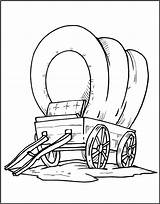 Wagon Pioneer Drawing Coloring Covered Getdrawings sketch template