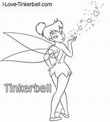 Tinkerbell Coloring Pages Disney Printable Disneyland Tinker Bell Color sketch template