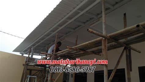 hasil pemasangan kanopi baja ringan atap spandek standar  cremona