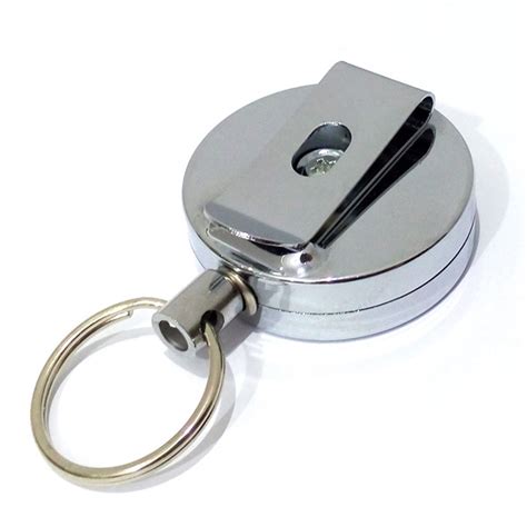 buy retractable metal key ring holder steel recoil