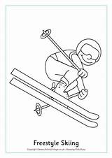 Coloring Skiing Pages Colouring Winter Freestyle Ski Olympic Olympische Olympics Sports Doo Winterspelen Activityvillage Printable Kids Sport Crafts Kleurplaten Yurls sketch template