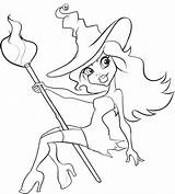 Coloring Pages Witch Scary Halloween Getdrawings sketch template