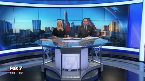 fox austins  sets unique anchor desk  core  design newscaststudio