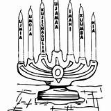 Coloring Kinara Pages Kwanzaa Candles Candle Seven Happy Place Color sketch template