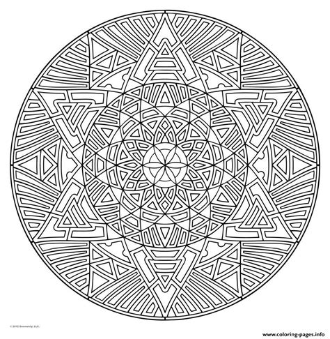 mandala  adult geometric art therapy coloring page printable