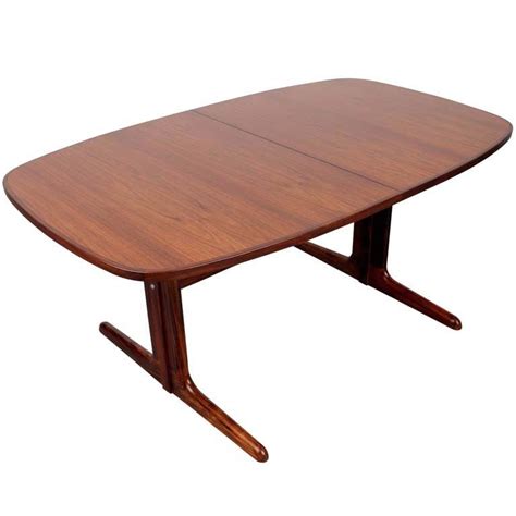 danish mid century modern rosewood pedestal oval dining table