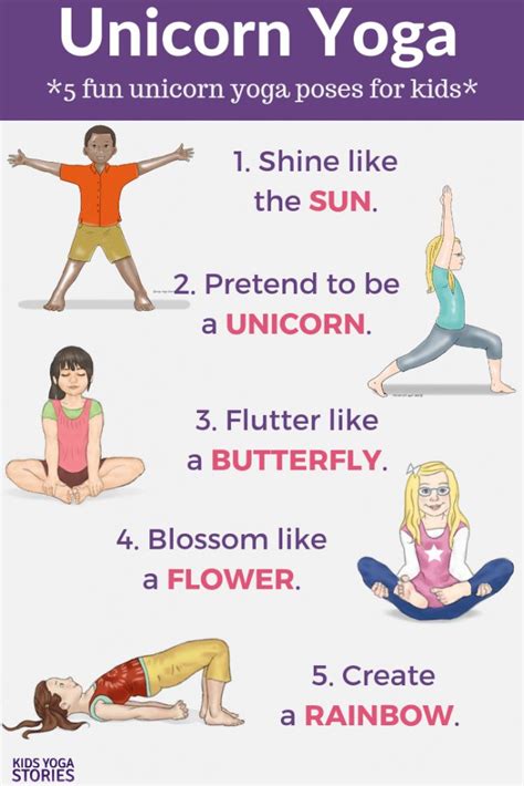unicorn yoga books  yoga poses  kids printable poster kids