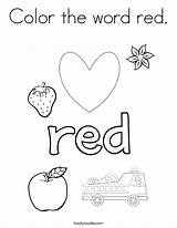 Coloring Red Worksheet Color Word Pages Blue Things Preschool Printable Colors Activities Noodle Worksheets Twistynoodle Words Twisty Toddlers Kindergarten Sheets sketch template