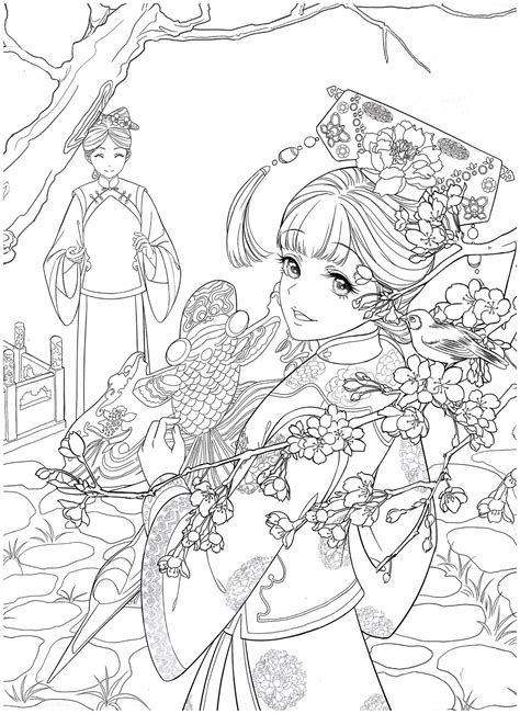 chinese girl coloring pages