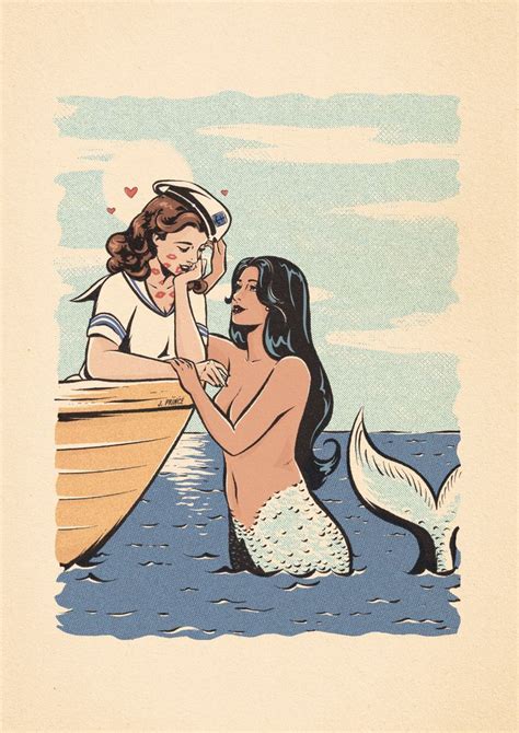 this artist is giving lesbian couples the retro pinup treatment