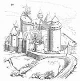 Bonaguil Adult Sheets Castles Gravure Viollet Donjon sketch template