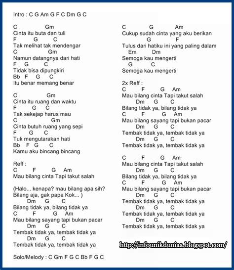 info unik dunia berbagai lagu  kunci gitar chord
