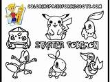 Fennekin Froakie Starters Pikachu Collected Pokémon sketch template