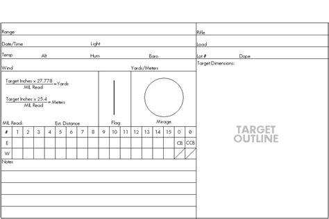 printable shooting log book template