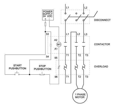 contactor wiring diagram start stop