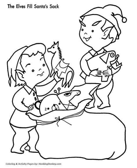 christmas eve coloring pages packing santas sack christmas coloring
