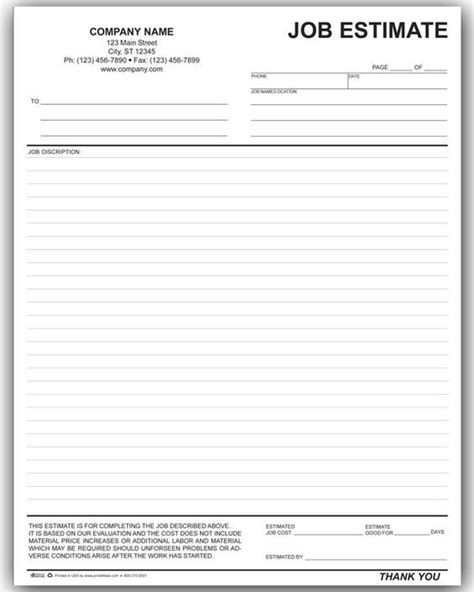 blank  printable contractor bid forms
