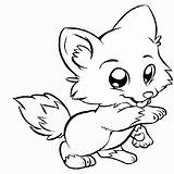 Fox Coloring Pages Baby Cute Printable Cartoon Kids Foxes Drawing Animal Print Fennec Preschoolers Adults Color Drawings Sheets Unicorn Getdrawings sketch template