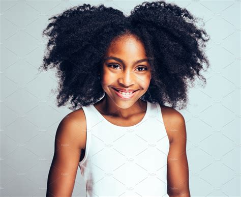 Cute Young African Girl Smiling Conf People Images ~ Creative Market